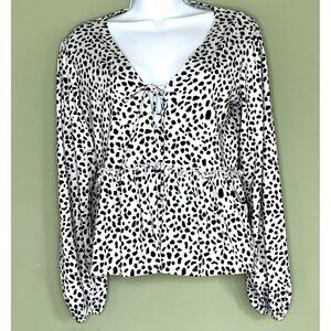 Altar'd State Babydoll Top XS Animal Print Cropped Ruffle Y2K made in USA